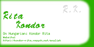 rita kondor business card